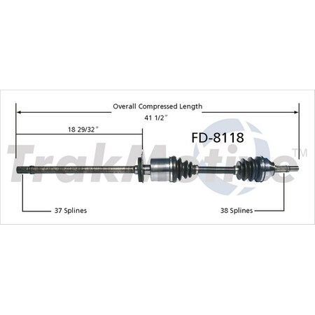 Surtrack Axle Cv Axle Shaft, Fd-8118 FD-8118